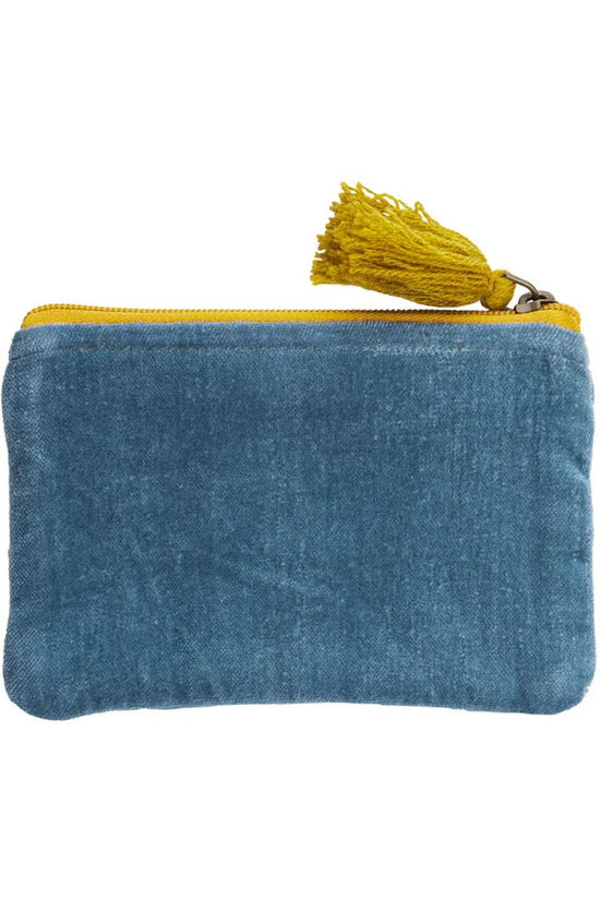 TRANQUILLO Accessoire Textiles Fluwelen Make-Up Tas Magic Tulip Blue