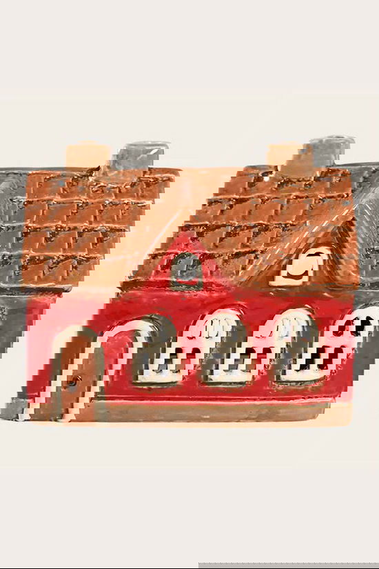 DET GAMLE APOTEK A/S Bougeoir Red House For T- Light, H 11Cm, W 14Cm, D 9Cm Red