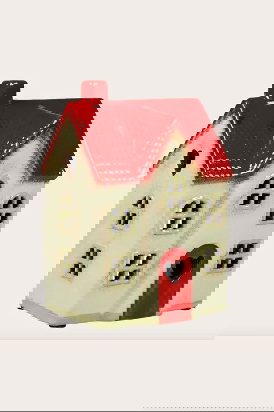 DET GAMLE APOTEK A/S Bougeoir Beige House For T- Light, H 15Cm, W 10Cm, D 8Cm, C Beige