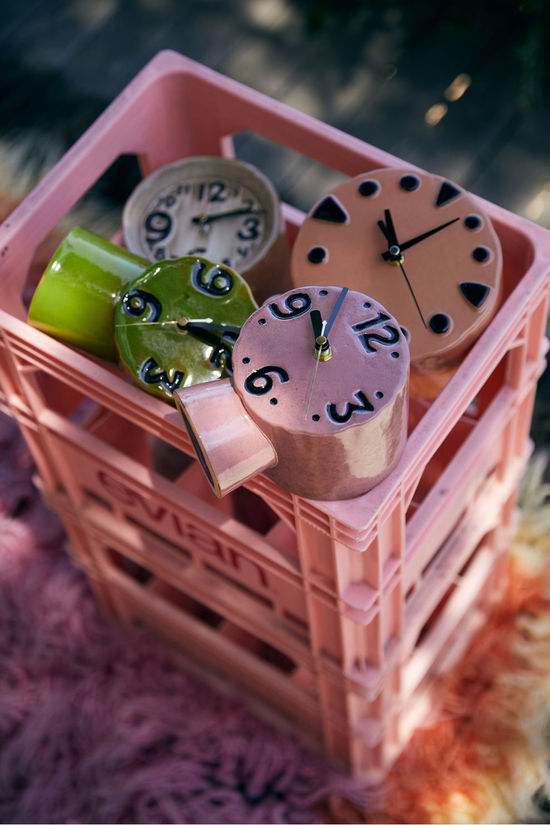 HKLiving Accessoire De Maison Retro Ceramic Clock Pink