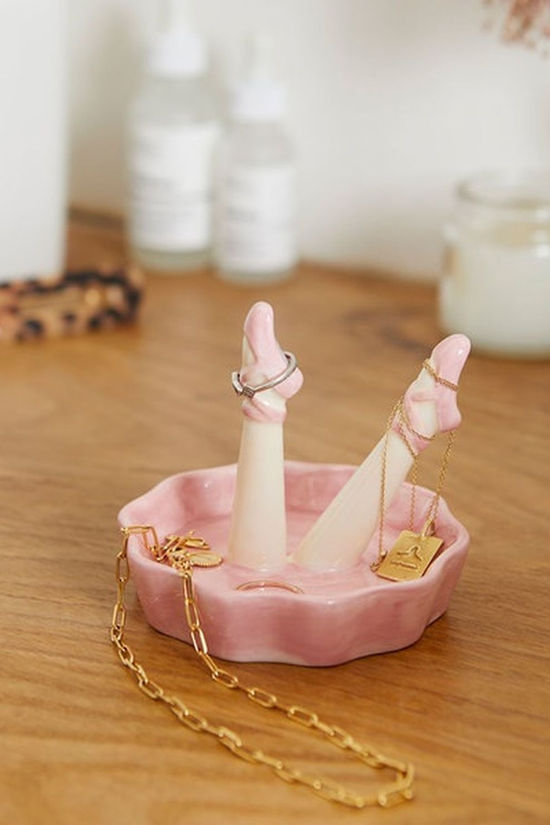 Balvi Accessoire De Maison Ring Holder Happy Legs Dance Ceramic Geen