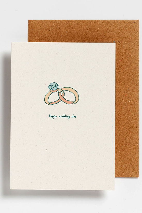 HELLO AUGUST Wenskaart - Happy Wedding Day Geen