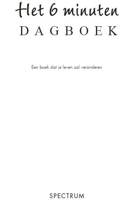 Spectrum Livre Het 6 Minuten Dagboek Blauw 2024