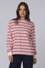Edited T-Shirt Vala Stripes: Barbados Cherry, Graphite, Egret