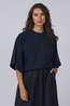 With Black T-Shirt Capri Oversized Midnight Blue
