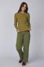 Selected T-Shirt Anna Crew Str Fir Green Stripes:W Snow White Stripes - Thin