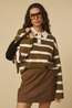 Yas Polo Isabelle Fir Green W. Stripes