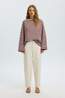 Selected T-Shirt Polly Boatneck Striped Cherry Mahogany Stipe