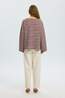 Selected T-Shirt Polly Boatneck Striped Cherry Mahogany Stipe