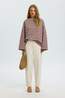 Selected T-Shirt Polly Boatneck Striped Cherry Mahogany Stipe