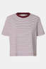 Selected T-Shirt Essential Stripedoxy Tawny Port Stripes:Bright White - Thin