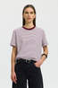 Selected T-Shirt Essential Stripedoxy Tawny Port Stripes:Bright White - Thin