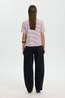 Selected T-Shirt Essential Stripedoxy Tawny Port Stripes:Bright White - Thin
