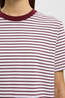 Selected T-Shirt Essential Stripedoxy Tawny Port Stripes:Bright White - Thin