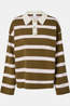 Yas Polo Isabelle Fir Green W. Stripes