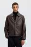 Selected Veste Slmscott Leather Jkt Demitasse
