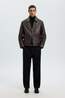 Selected Veste Slmscott Leather Jkt Demitasse