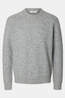 Selected Pull rai Crew Light Grey Melange