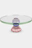 WD Lifestyle Ustensiles De Cuisine Raised Glass Tray With Diamond Effect. Pink And Pu Pink / Purple
