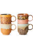 HKLiving Ustensiles De Boissons 70S Ceramics: Café Mugs Cape (Set Of 4) Cape
