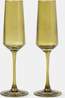 Here's How Vaisselle The Luna Champagne Flutes - Set Of 2 - Olive Olive Green