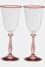Anna+Nina Vaisselle Clara Optic Wine Glass Set Of 2 Multicolour